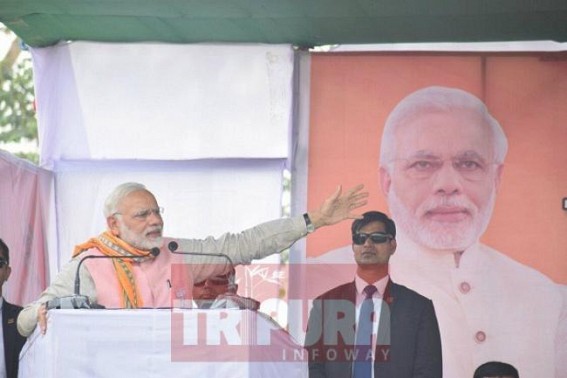 ‘Manik Govt pushed back Achhe Din from Tripura’ : Modi ‘Manik Govt pushed back Achhe Din from Tripura’ : Modi